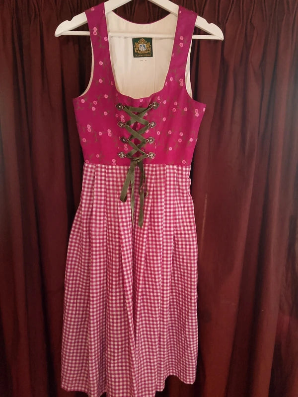 Vestito Tirolese Donna Xxs Hammerschmid Fucsia Bianco