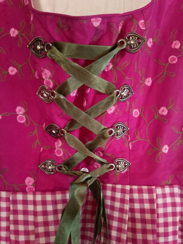 Vestito Tirolese Donna Xxs Hammerschmid Fucsia Bianco