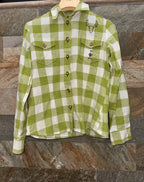 Camicia Tirolese Donna Verde Bianca S