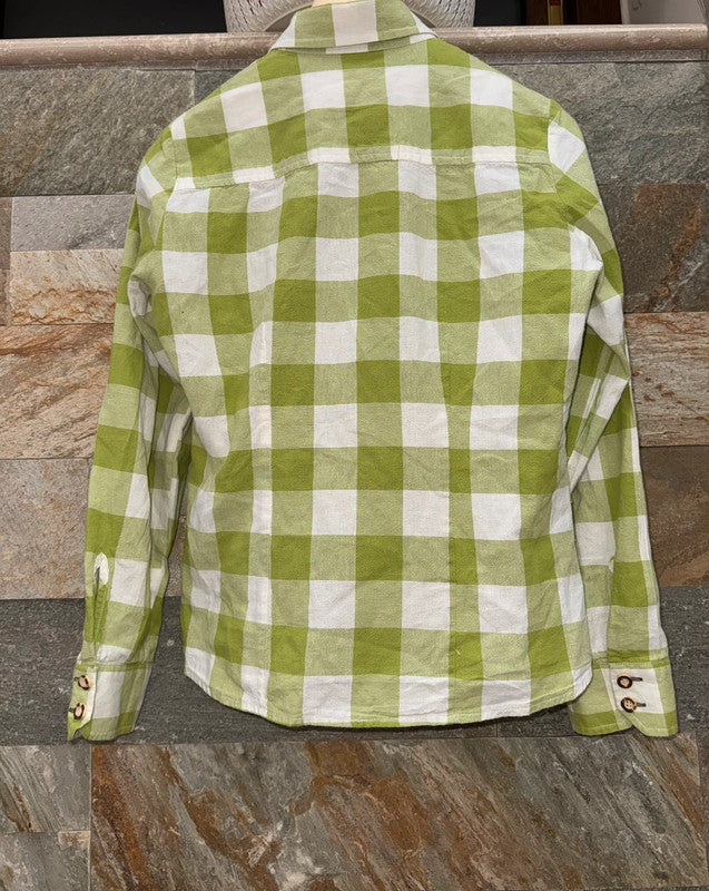 Camicia Tirolese Donna Verde Bianca S