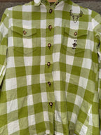 Camicia Tirolese Donna Verde Bianca S
