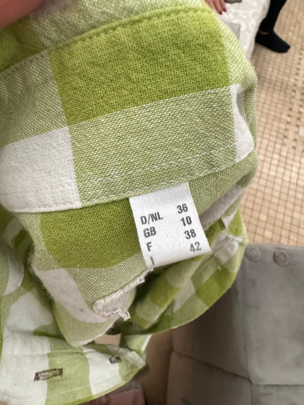 Camicia Tirolese Donna Verde Bianca S