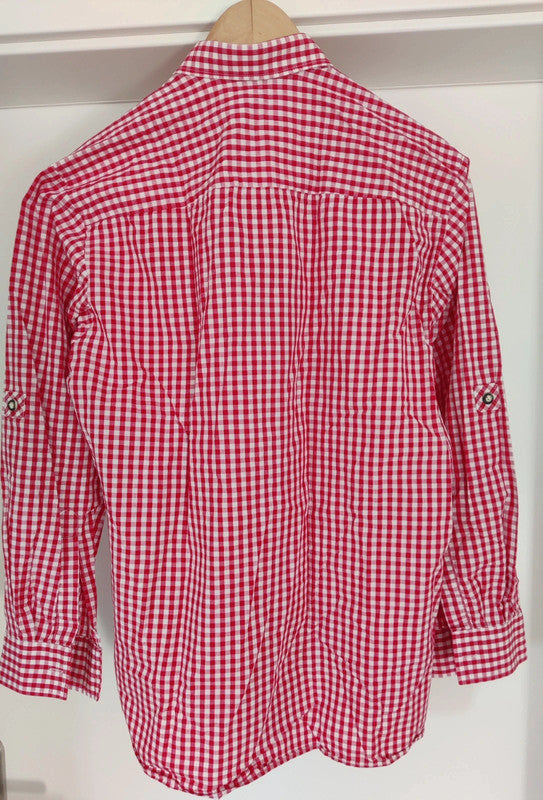 Camicia Tirolese Uomo Rossa L Manica Lunga