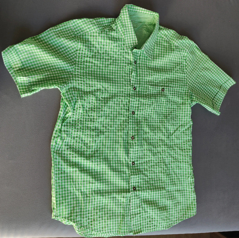 Camicia Uomo Tirolese Verde L Manica Corta
