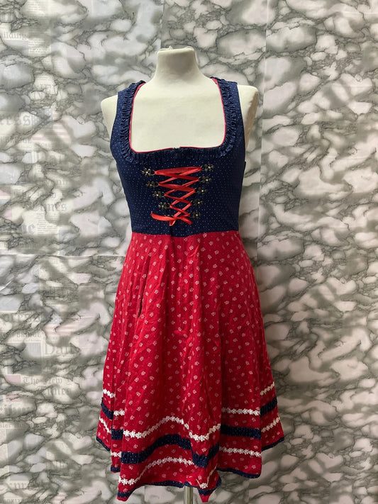 Vestito Tirolese Rosso Blu Tg. L