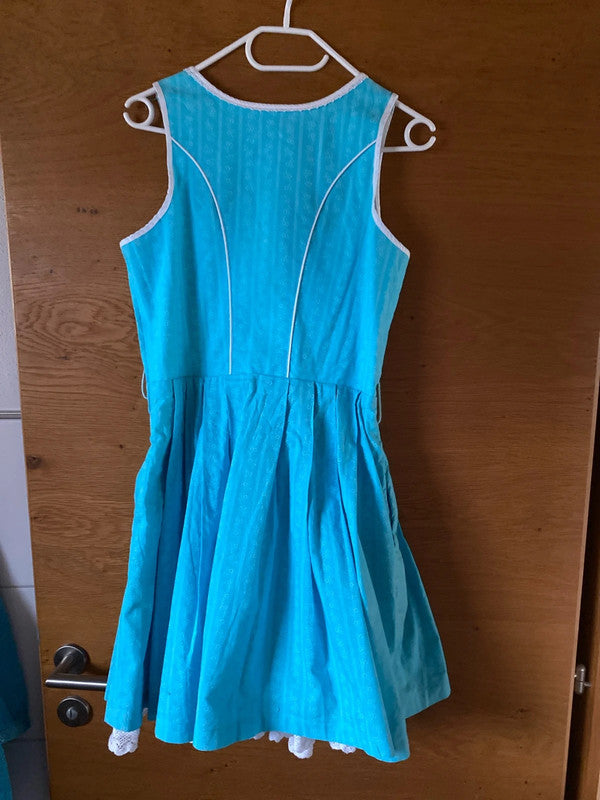 Vestito Tirolese Azzurro Con Grembiule Tg. M