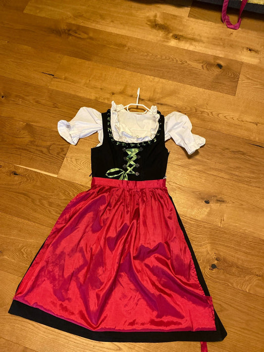 Vestito Tirolese Donna L Con Camicia E Grembiule