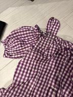 Camicia Tirolese Donna S Bianca Viola