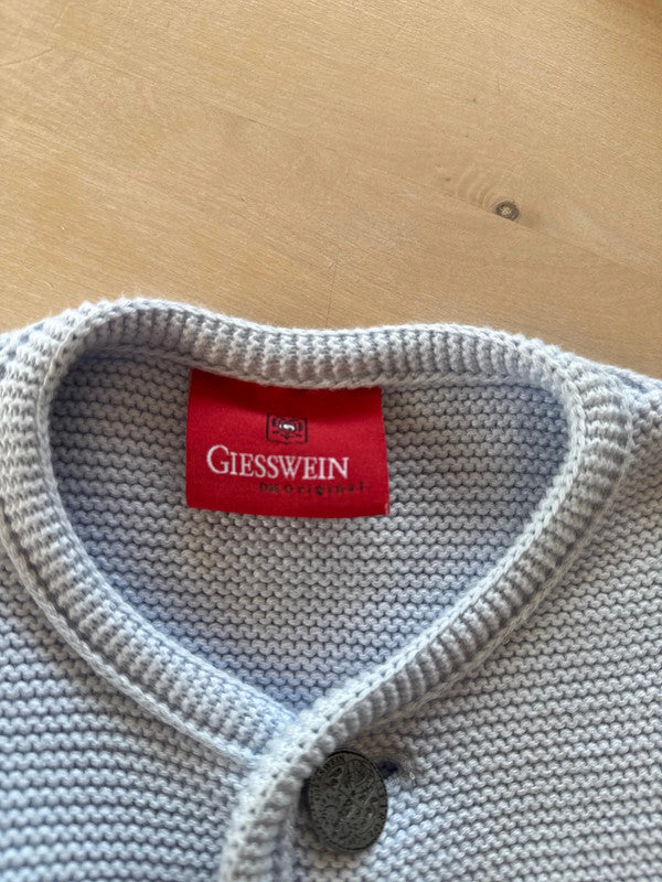 Cardigan Maglia Cotone Tirolese Giesswein 8 Anni Azzurro