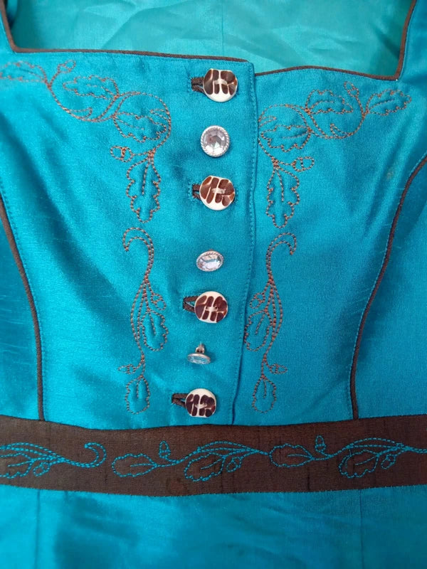 Vestito Verde Smeraldo Cangiante Tirolese L Spieth & Wensky