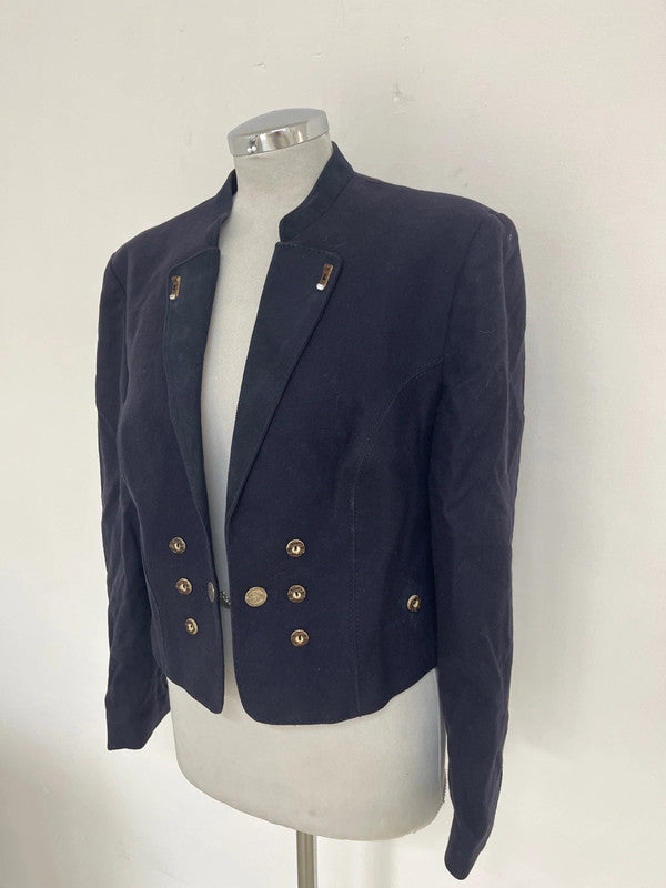 Giacca Donna Tirolese In Pura Lana Blu Tg. L