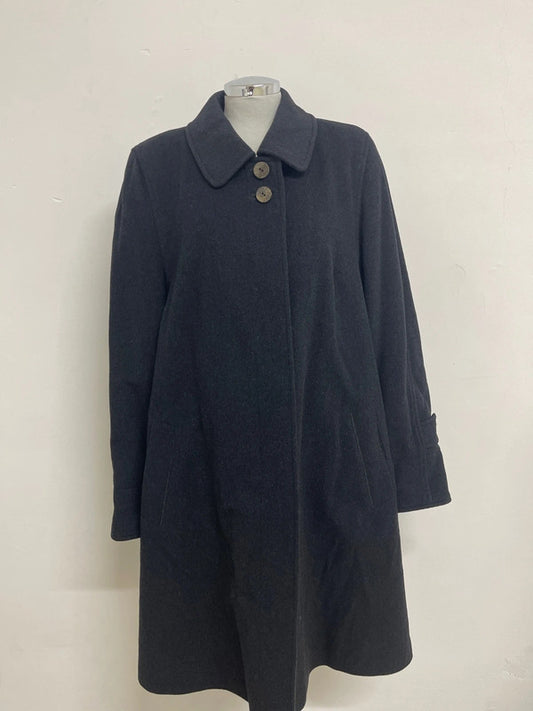 Cappotto Loden Nero Donna Tirolese Steinbock Lana E Caschmere Xl