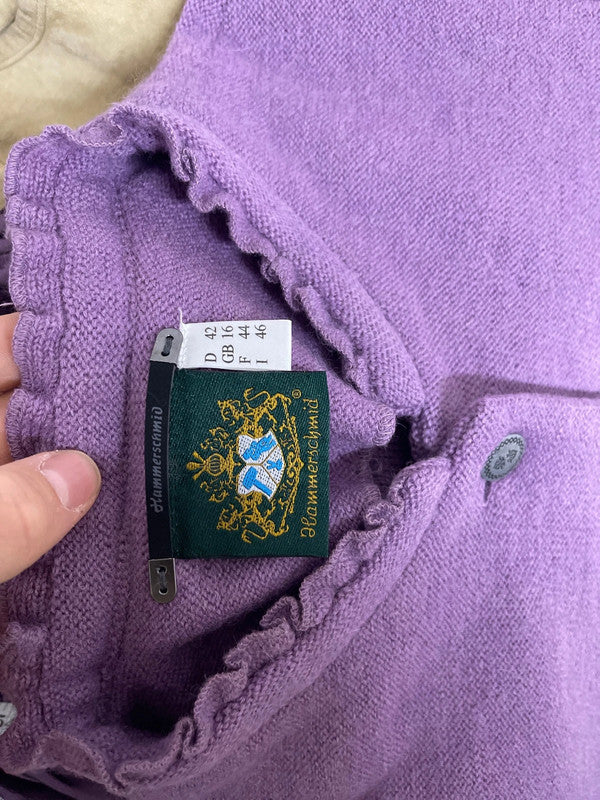 Maglia Tirolese Lilla Xl Donna Cardigan