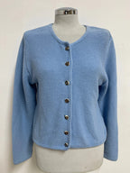 Cardigan Tirolese Azzurro In Cotone Country Line M