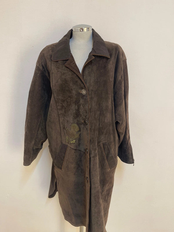 Cappotto Tirolese Vintage Da Donna In Pelle Tg. M