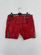 Lederhosen Corti In Pelle Rossi M/l