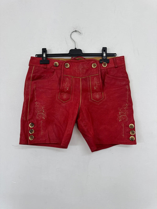Lederhosen Corti In Pelle Rossi M/l