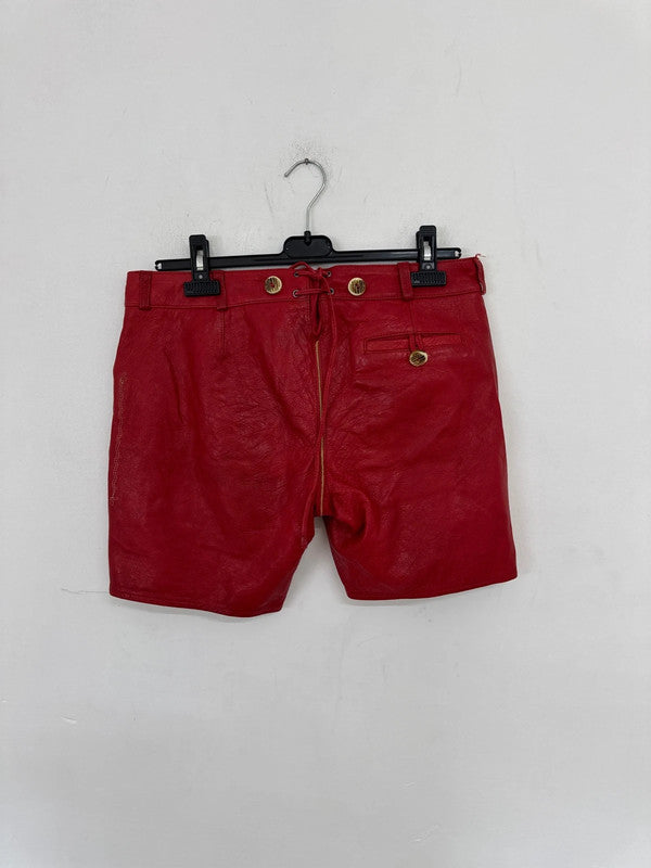 Lederhosen Corti In Pelle Rossi M/l