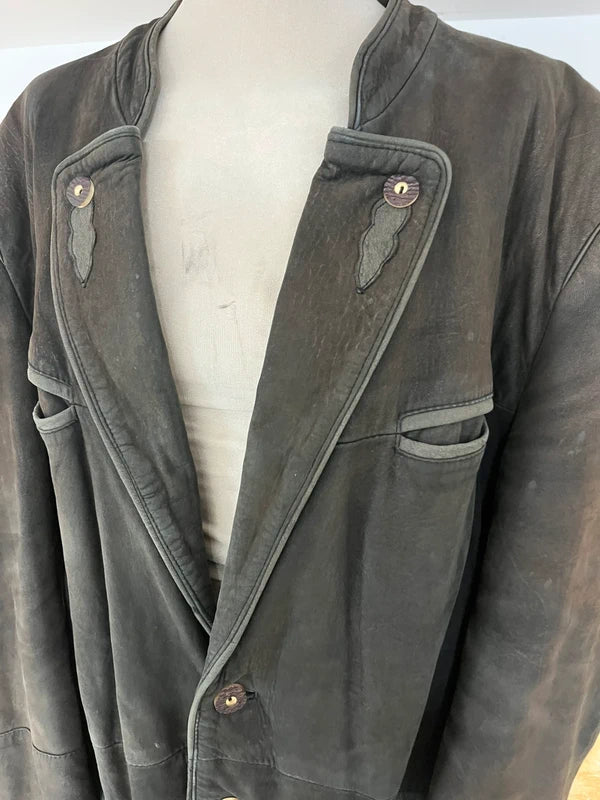 Giacca Uomo In Pelle Tirolese Xxxl 58