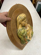 Placca Legno Gesu Madonna