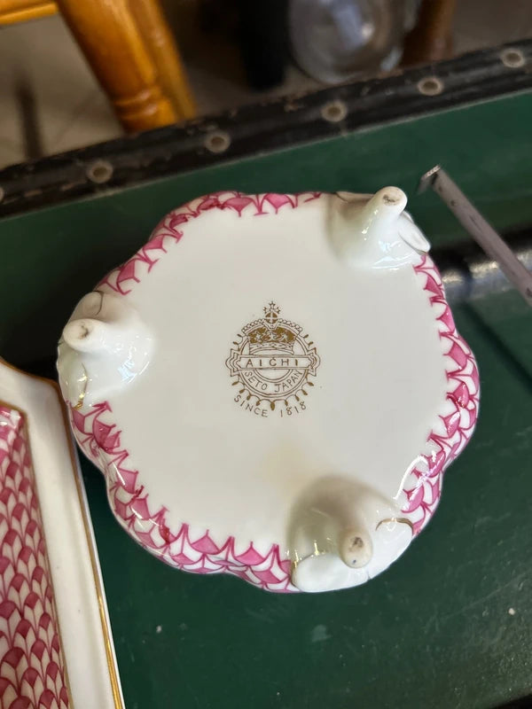 Piatto Con Coppetta Aichi Giappone Anni 50