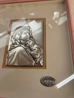 Placca Madonna Con Bambino Argento 925 Valori