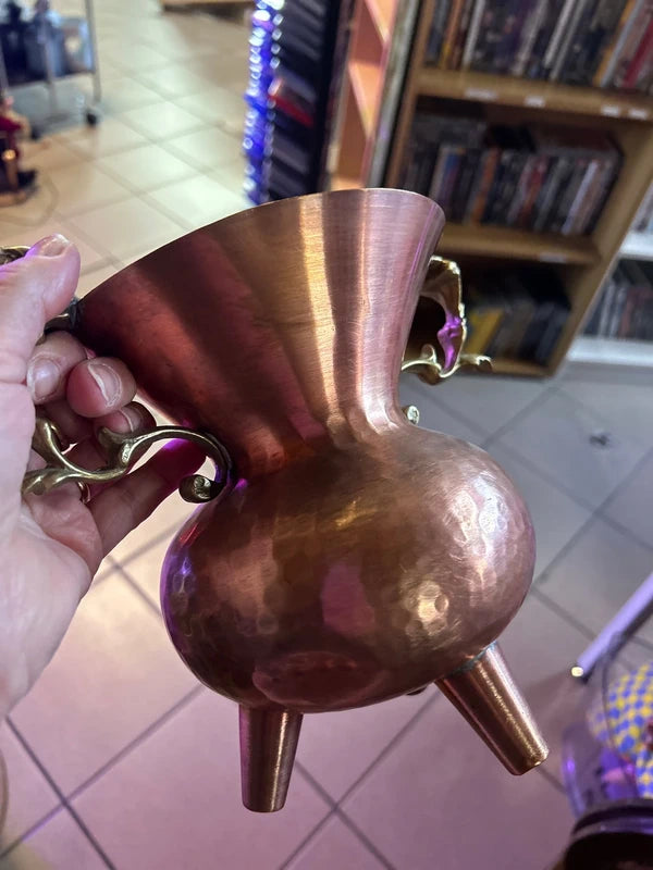 Anfora Rame Manici Ottone Con Piedini