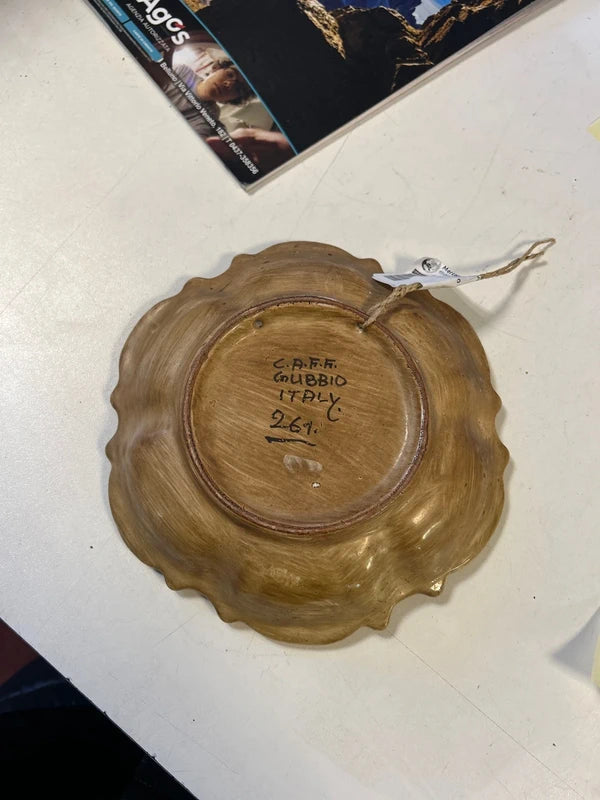 Coppetta ceramica C.A.F.F. Gubbio dipinta a mano