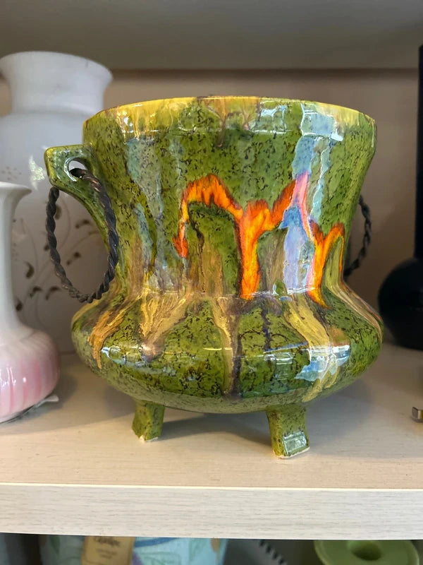 Vaso Verde ceramica con piedini