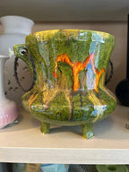 Vaso Verde ceramica con piedini