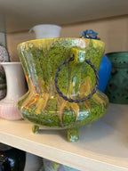 Vaso Verde ceramica con piedini