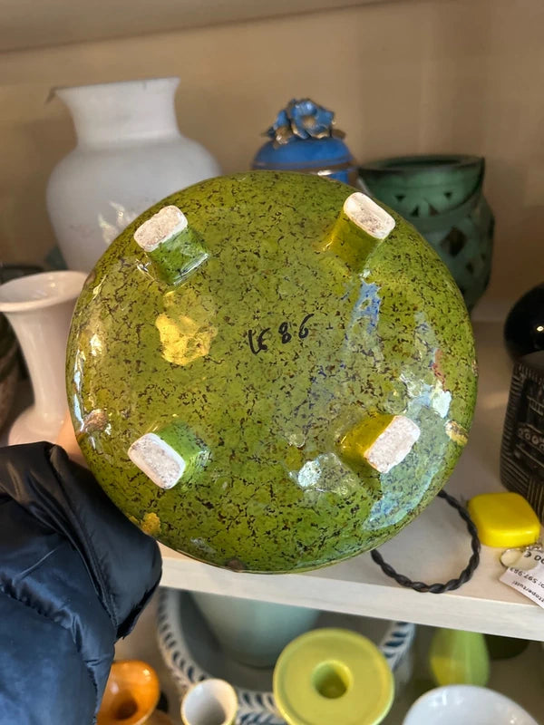 Vaso Verde ceramica con piedini