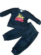 Completo Due Pezzi H&m Cars Nero In Ciniglia 1-2 Anni