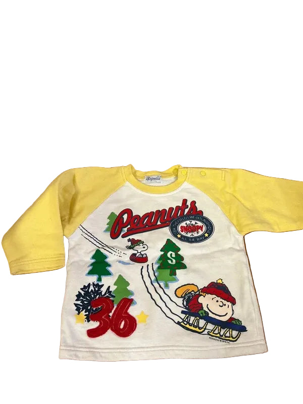 Maglia Felpa Peanuts Snoopy Magnolia Cotone 12 Mesi