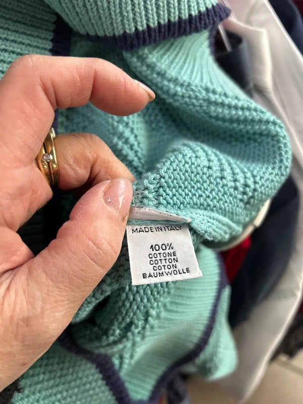 Maglia Righe Verde Acqua Uomo Xl Vintage Pepper