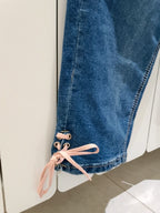 Jeans Tirolesi Nuovi Colloseum S Donna Con Ricami Rose