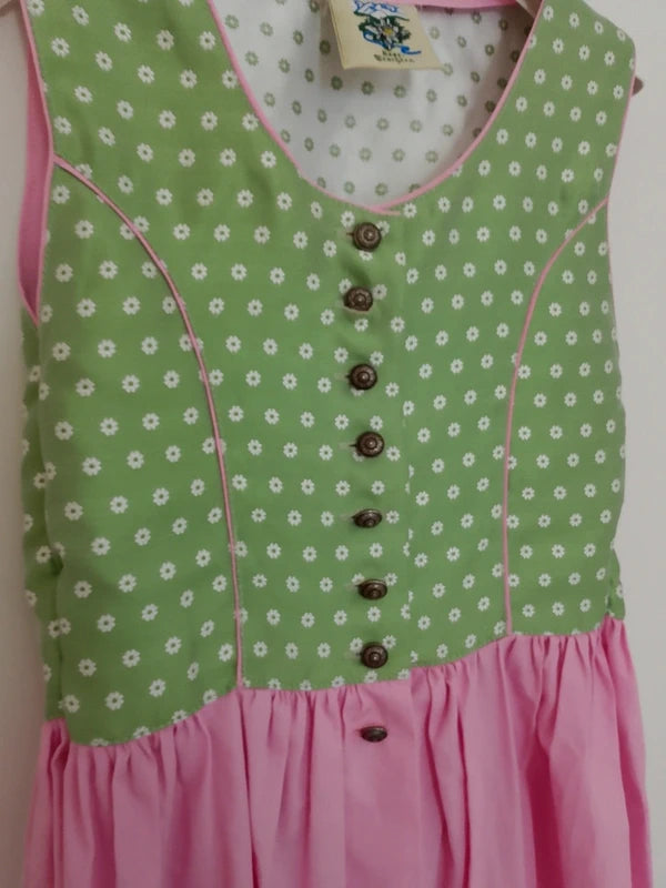 Vestito Tirolese Bimba Rosa Verde Isar-trachten Cm 116