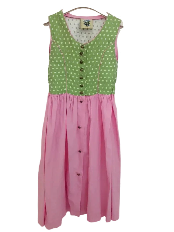 Vestito Tirolese Bimba Rosa Verde Isar-trachten Cm 116