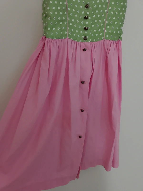 Vestito Tirolese Bimba Rosa Verde Isar-trachten Cm 116