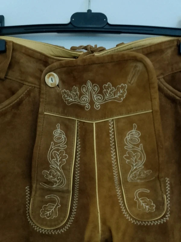 Lederhosen In Pelle Tirolesi 50 Marrone Chiaro