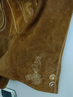 Lederhosen In Pelle Tirolesi 50 Marrone Chiaro