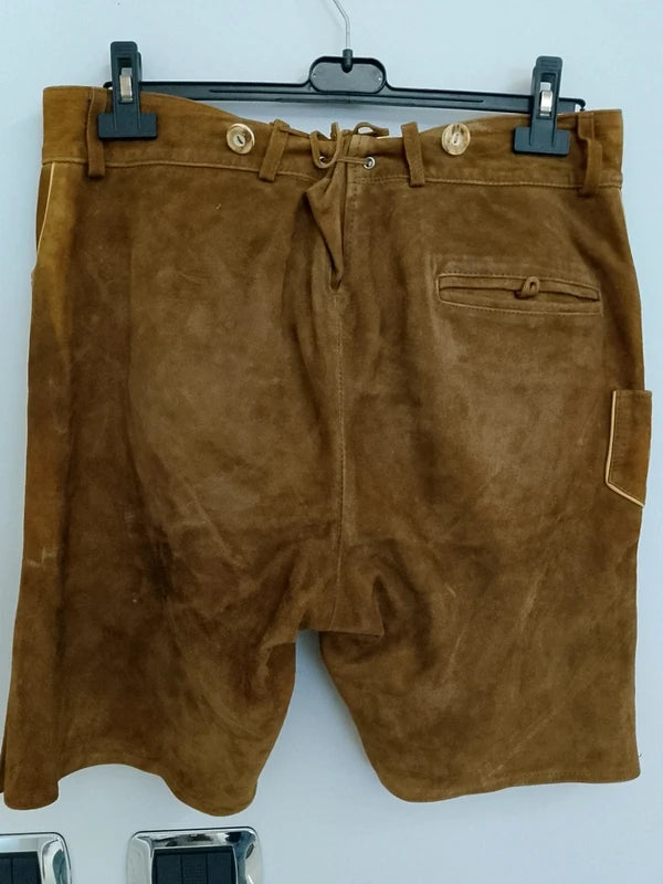 Lederhosen In Pelle Tirolesi 50 Marrone Chiaro