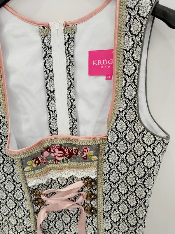 Vestito Tirolese Kruger Madl Xxs Senza Grembiule