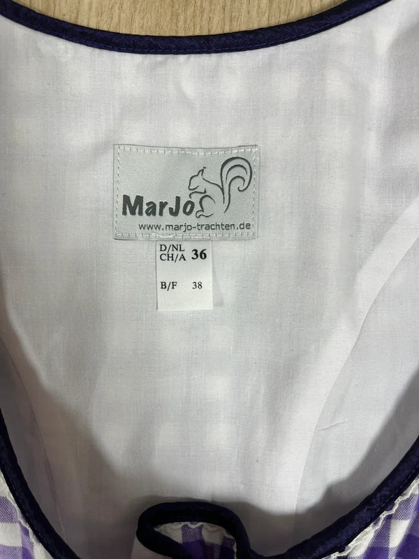 Vestito Tirolese Dirndl Donna Marjo S Bianco Viola