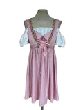 Vestito Dirndl Tirolese Da Donna S Rosa Bianco