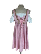 Vestito Dirndl Tirolese Da Donna S Rosa Bianco