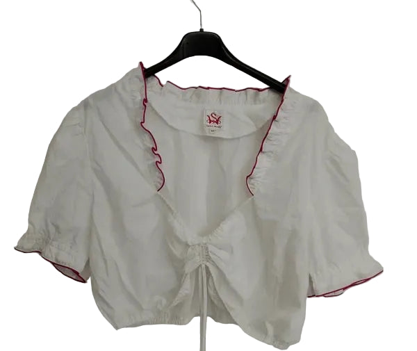 Camicia Corta Tirolese Xxxxl 54 Bordo Rosso