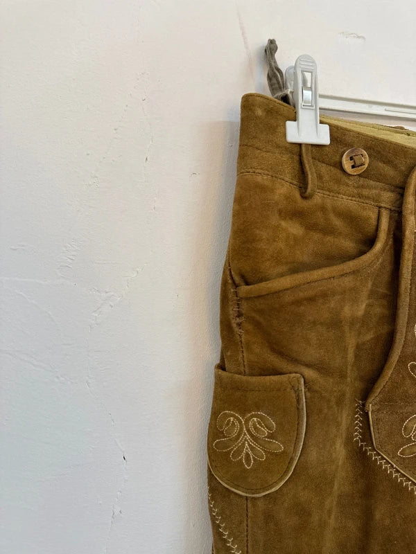 Pantalone Tirolese Da Uomo 46 M In Pelle Lederhosen