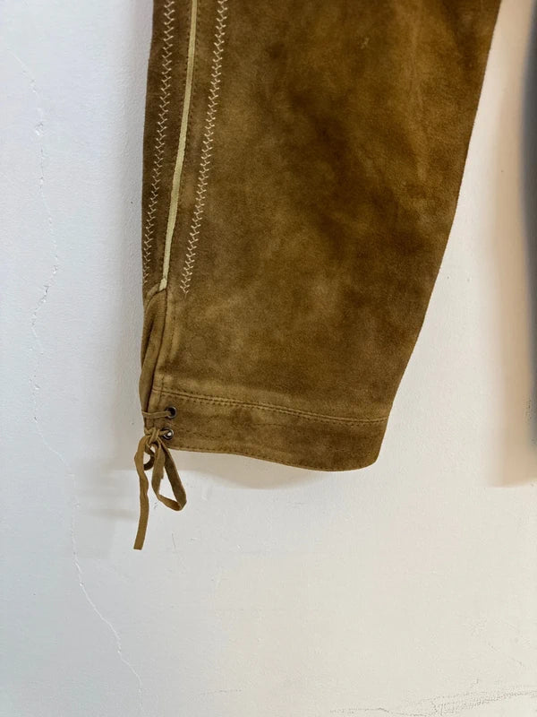 Pantalone Tirolese Da Uomo 46 M In Pelle Lederhosen