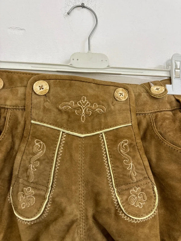 Pantaloncino Tirolese Lederhosen In Pelle Da Donna S / It 42 / Eu 36